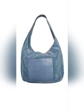 MICHAEL KORS Lena Blue Suede Shoulder Bag Hobo *READ Description
